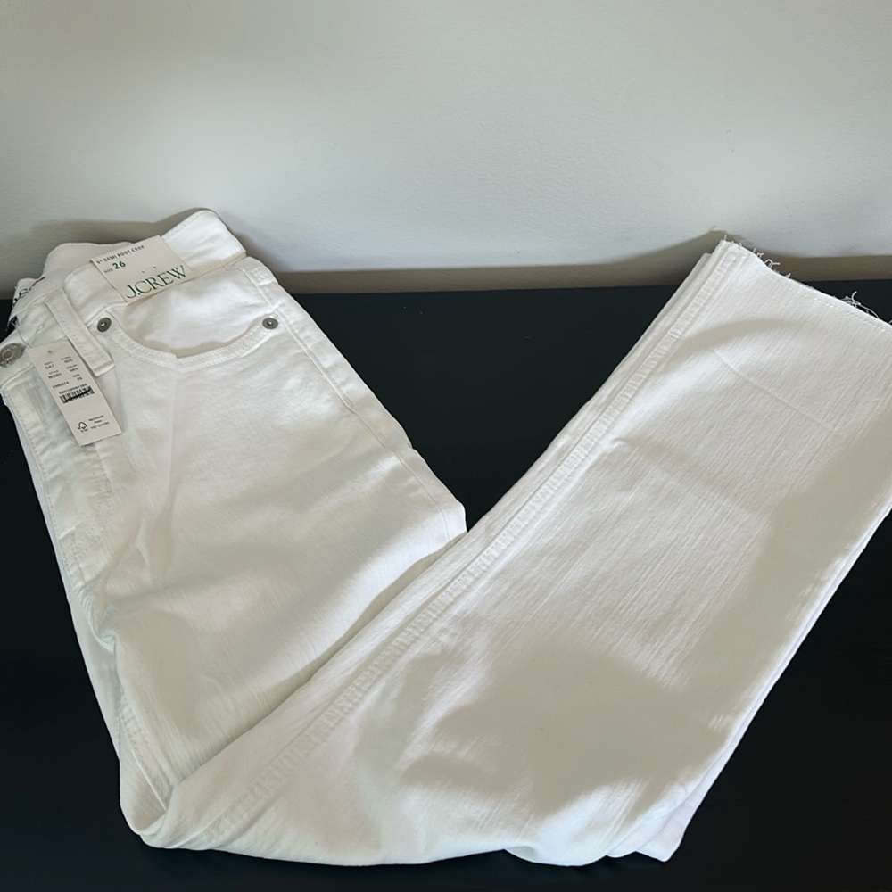 J Crew 9" demi-boot crop jean BQ301 Size 26 White - Picture 4 of 9
